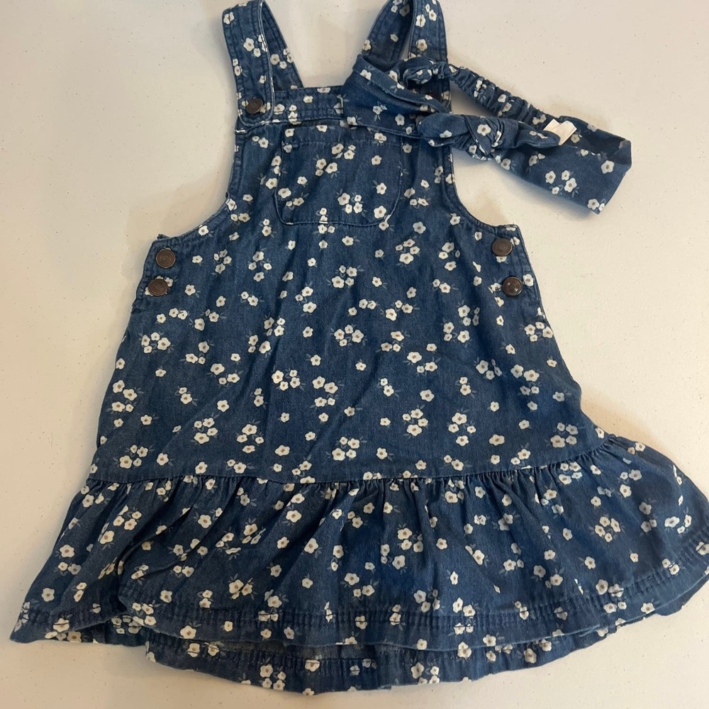 Girls Jean Dress with Headband